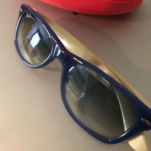 Purple and cream Raybans